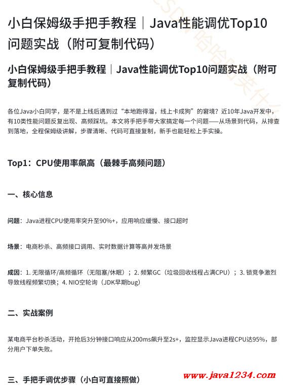 Java性能调优Top10问题实战(附可复制代码) PDF 下载 图1